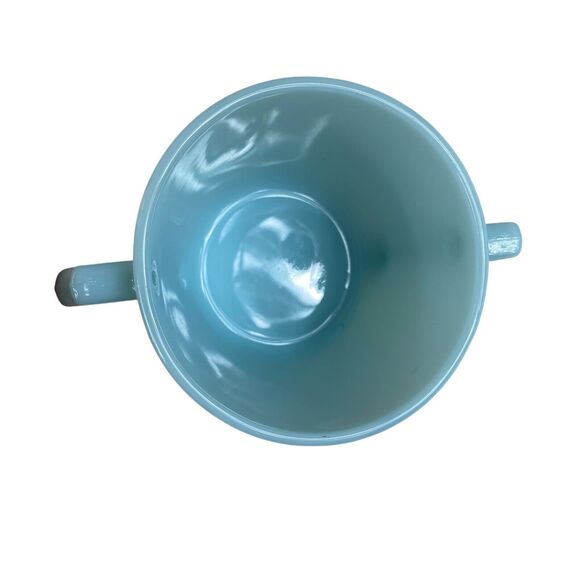 Vintage Delphite Fire King Creamer & Sugar Set Turquoise Blue Milk Glass NICE - Picture 5 of 9